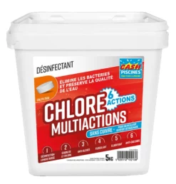 CHLORE MULTIACTIONS 5KG SANS CUIVRE - 6 ACTIONS