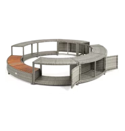 ENTOURAGE ROTIN GRIS SPA GONFLABLE Diam. 180cm 9 ENTOURAGE ROTIN GRIS SPA GONFLABLE Diam. 180cm -Piscine Boutique entourage rotin gris spa gonflable diam 180cm 2