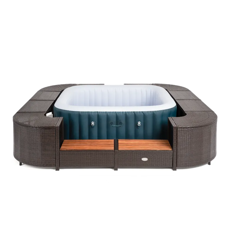 ENTOURAGE ROTIN MARRON SPA GONFLABLE 188x188cm 6 ENTOURAGE ROTIN MARRON SPA GONFLABLE 188x188cm – Image 4