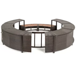 ENTOURAGE ROTIN MARRON SPA GONFLABLE Diam. 180cm -Piscine Boutique entourage rotin marron spa gonflable diam 180cm 2