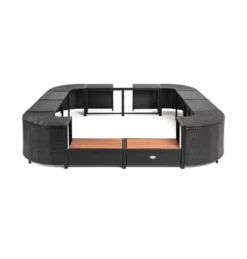 ENTOURAGE ROTIN NOIR SPA GONFLABLE 188x188cm -Piscine Boutique entourage rotin noir spa gonflable 188x188cm 1