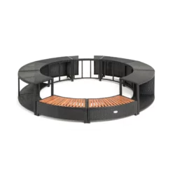 ENTOURAGE ROTIN NOIR SPA GONFLABLE Diam. 200cm 11 ENTOURAGE ROTIN NOIR SPA GONFLABLE Diam. 200cm -Piscine Boutique entourage rotin noir spa gonflable diam 200cm 4