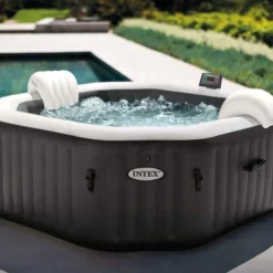 SPA GONFLABLE INTEX PURESPA CARBONE OCTO 4pl. BULLES+JETS -Piscine Boutique spa gonflable intex purespa carbone octo 4pl bulles jets 3